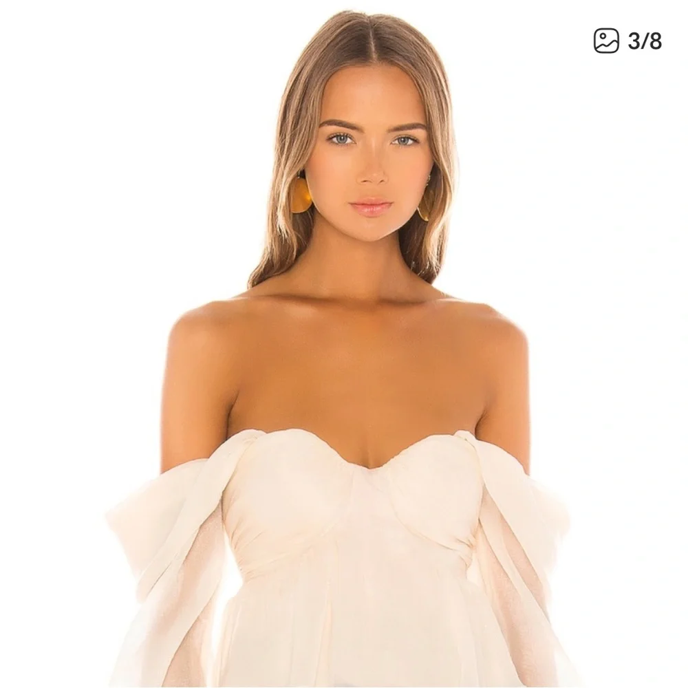 House of Harlowe 1960 x Revolve Burna Blouse in Cream - Size Small - Picture 2 of 11